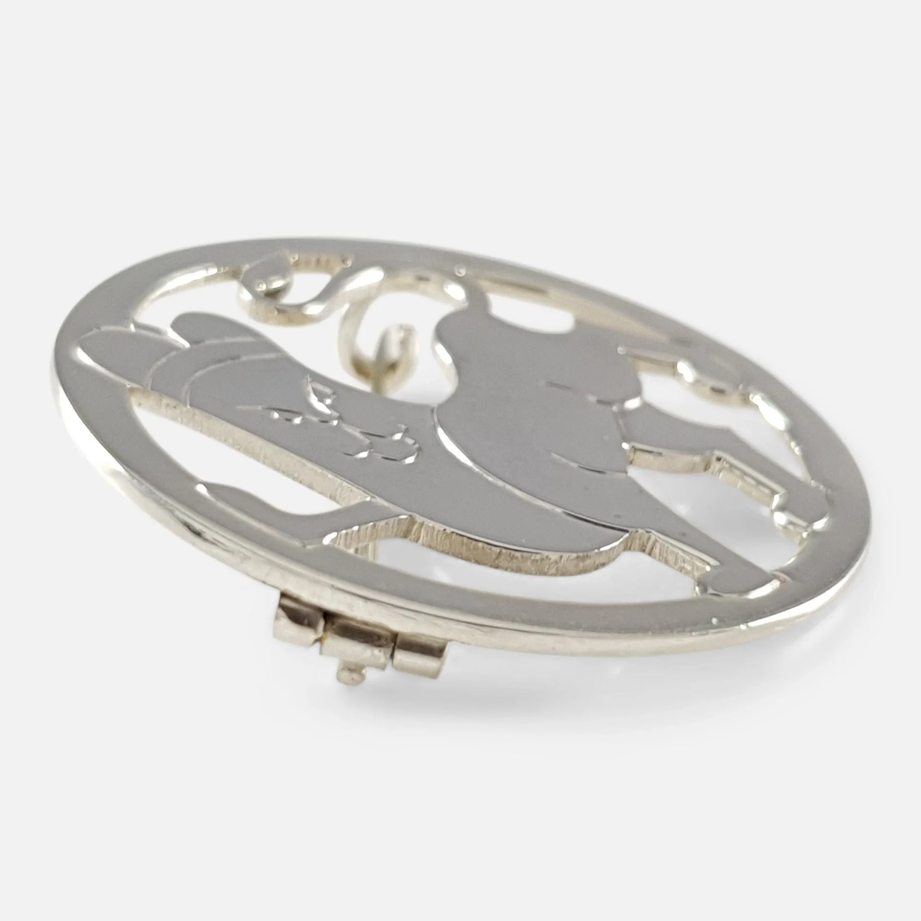 Art Deco Sterling Silver Lion Brooch - H.G. Murphy - 1933