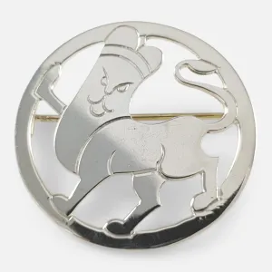 Art Deco Sterling Silver Lion Brooch - H.G. Murphy - 1933