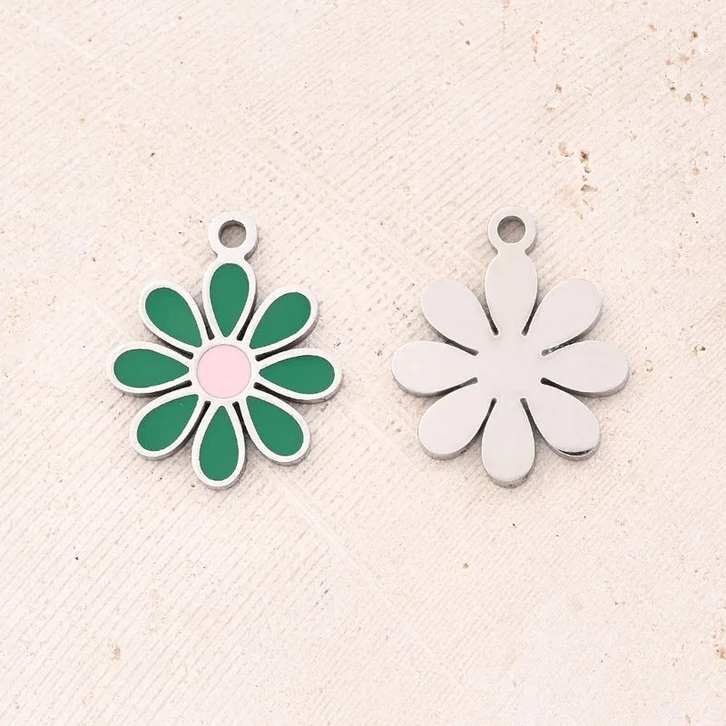 Best Seller In Europe And America DIY Ornament Accessories Oil-Spot Glaze Flowers Pendant