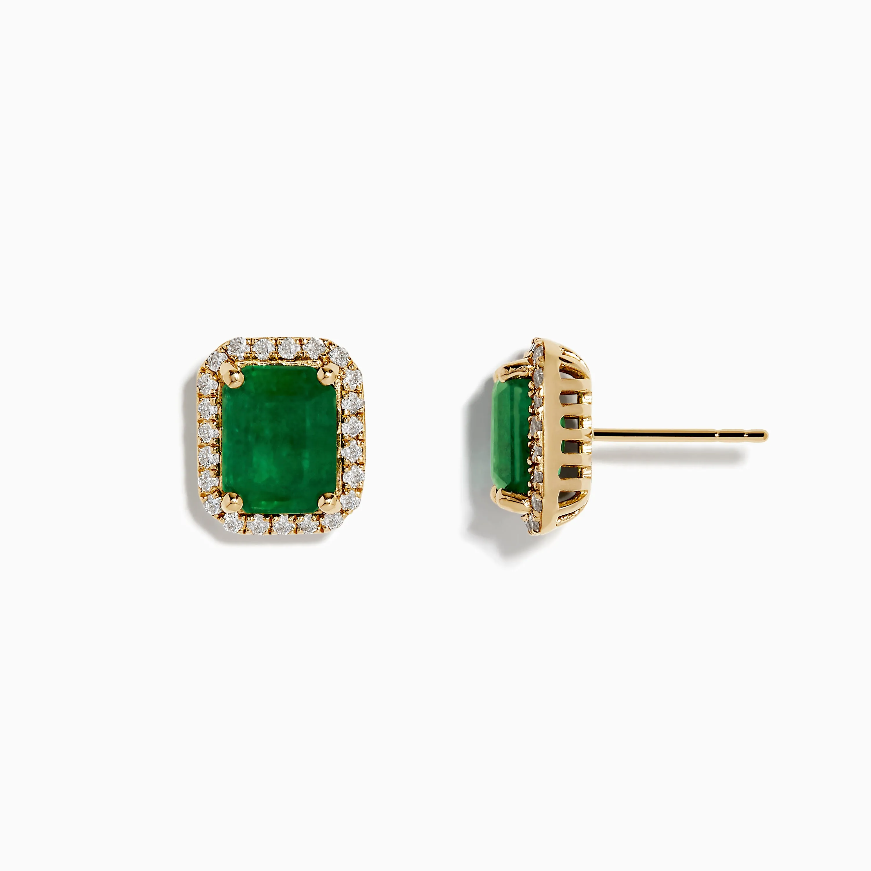 Brasillica 14K Yellow Gold Emerald and Diamond Earrings