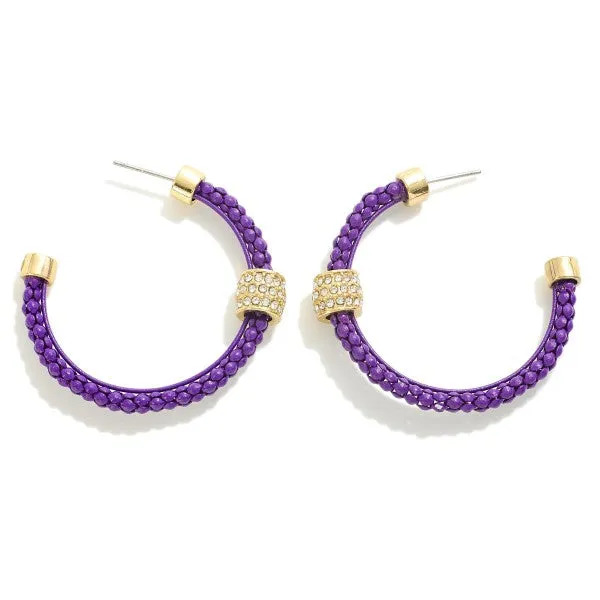 Cable Braid Hoop with Pave Station Earrings or Bracelet Set