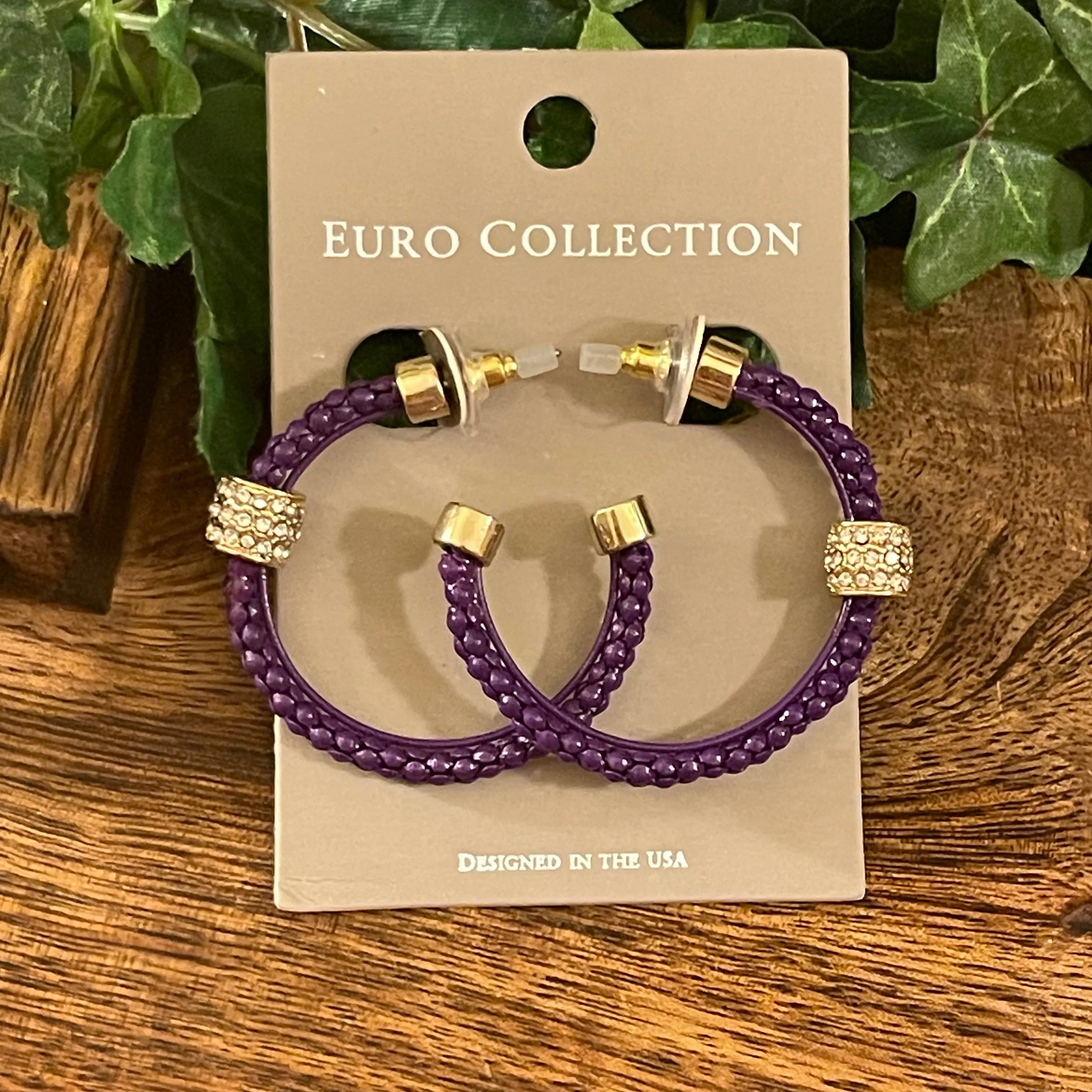 Cable Braid Hoop with Pave Station Earrings or Bracelet Set