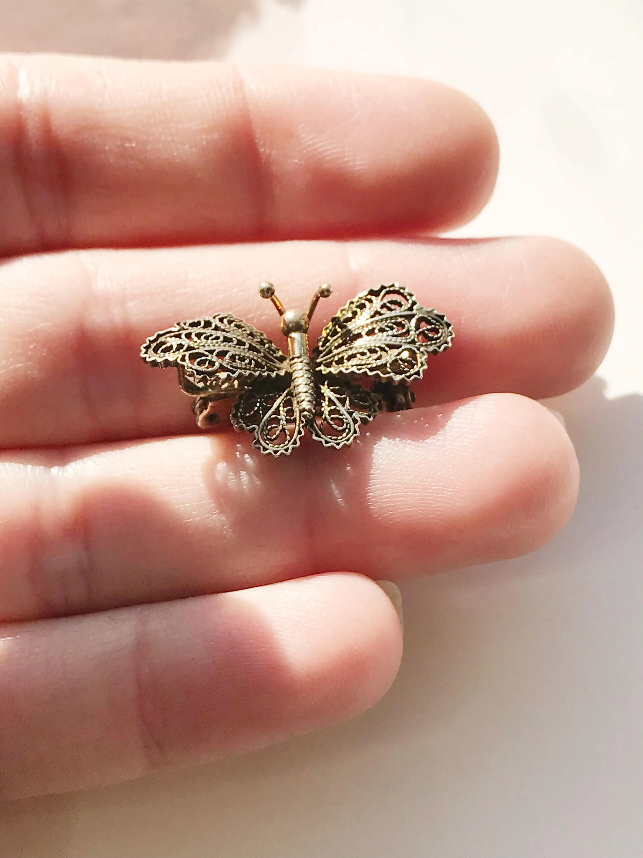 Cannetille Filigree Butterfly Pin
