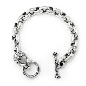 Chain Link Bracelet with Wolf