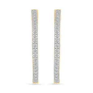 Classic Sparkling Diamond Hoops Earrings