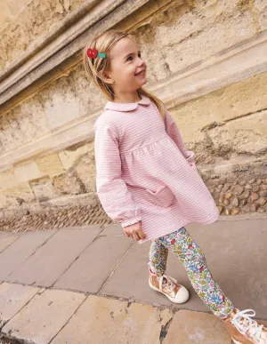 Collared Tunic-Vintage Pink/ Oatmeal Stripe