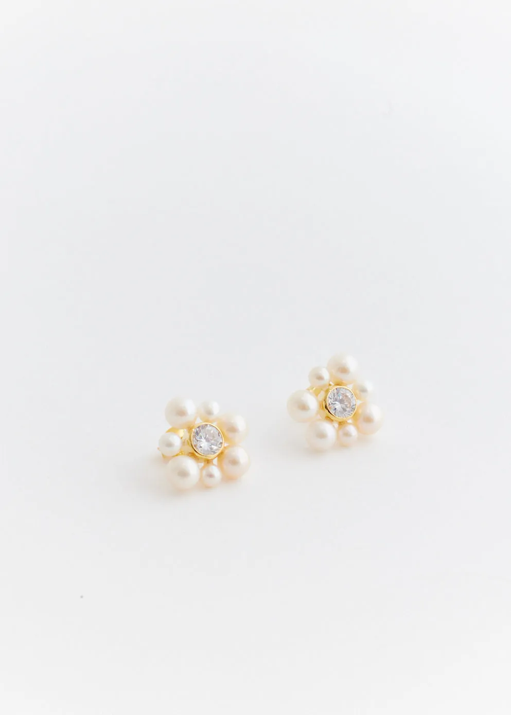 Earrings With Freshwater Pearls And Cubic Zirconia