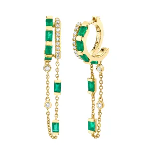 EMERALD & DIAMOND DOUBLE MIXED FRINGE HUGGIES
