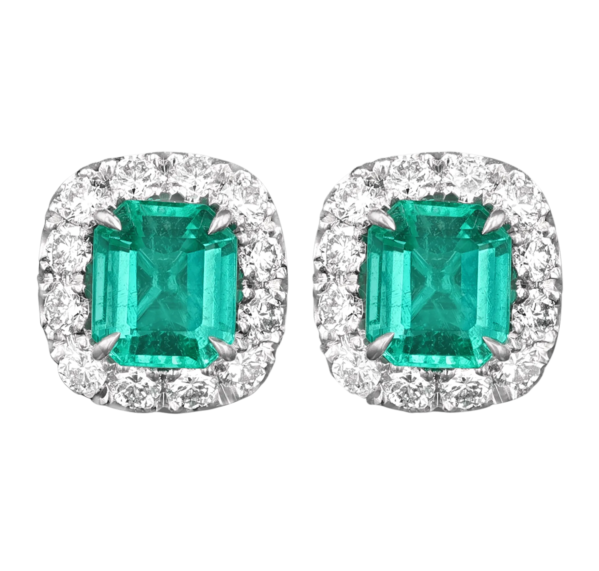 Emerald Cut Emerald Earrings, 2.66 carats
