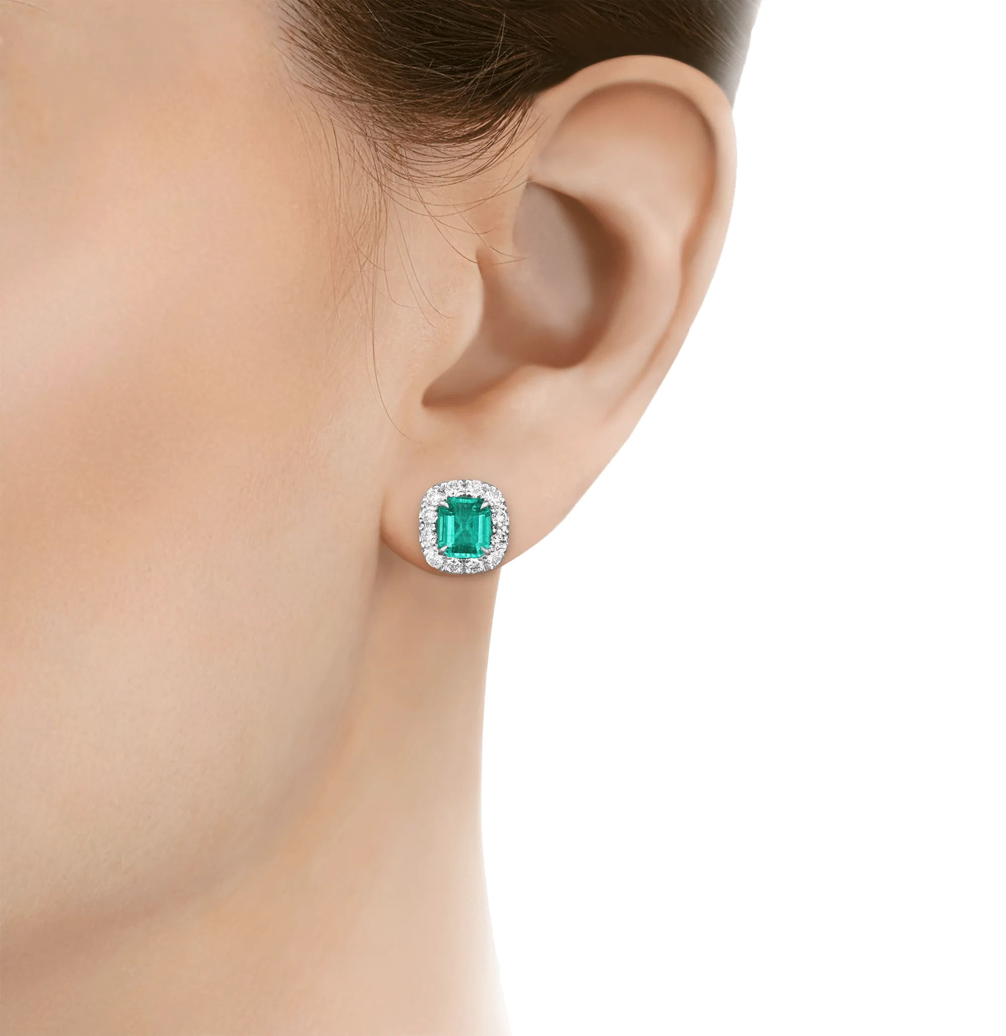 Emerald Cut Emerald Earrings, 2.66 carats
