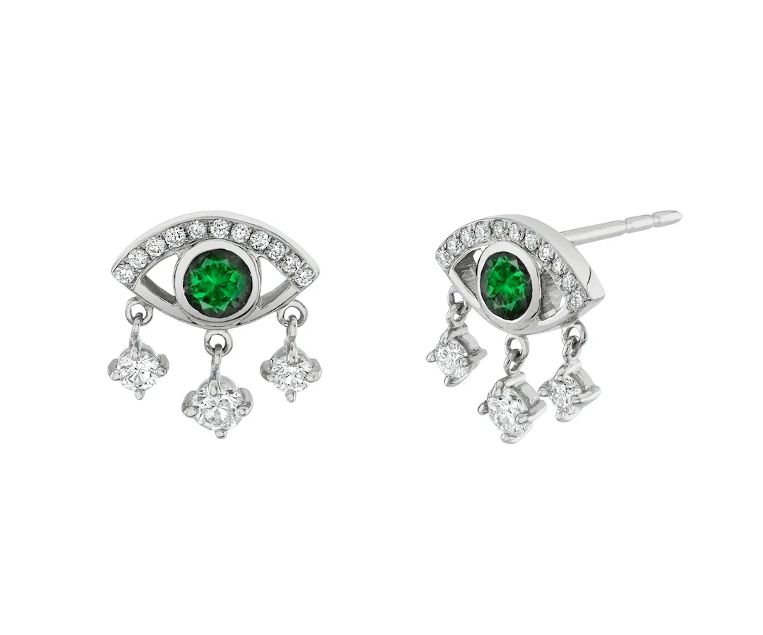 Emerald Eye of Emotions Studs