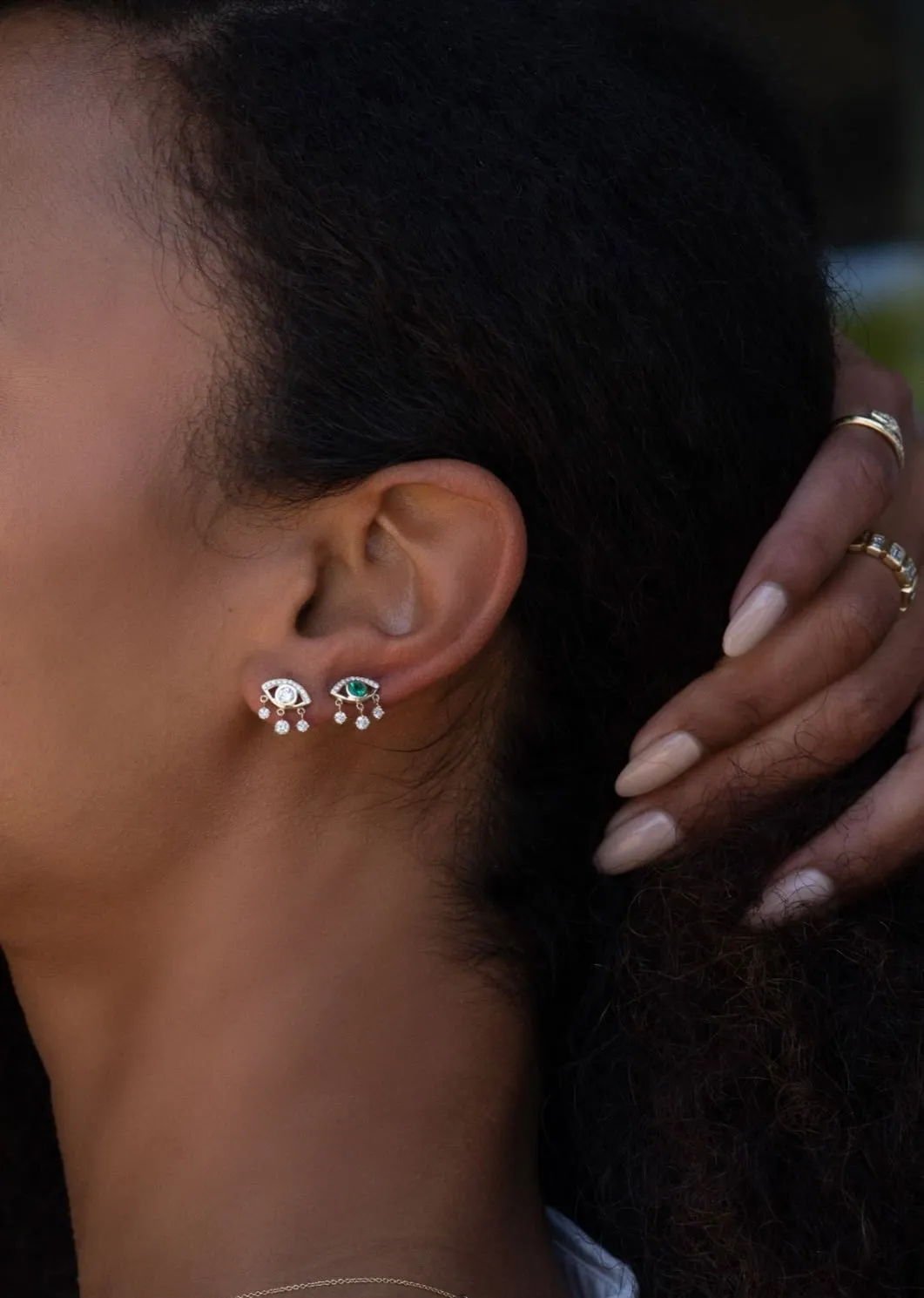 Emerald Eye of Emotions Studs