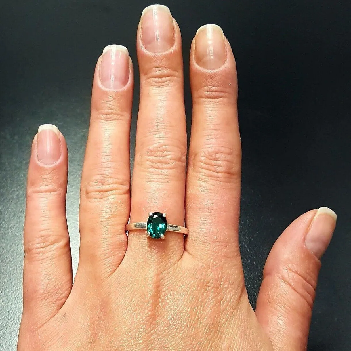 Emerald Promise Ring - Green Oval Ring - Classic Solitaire Ring