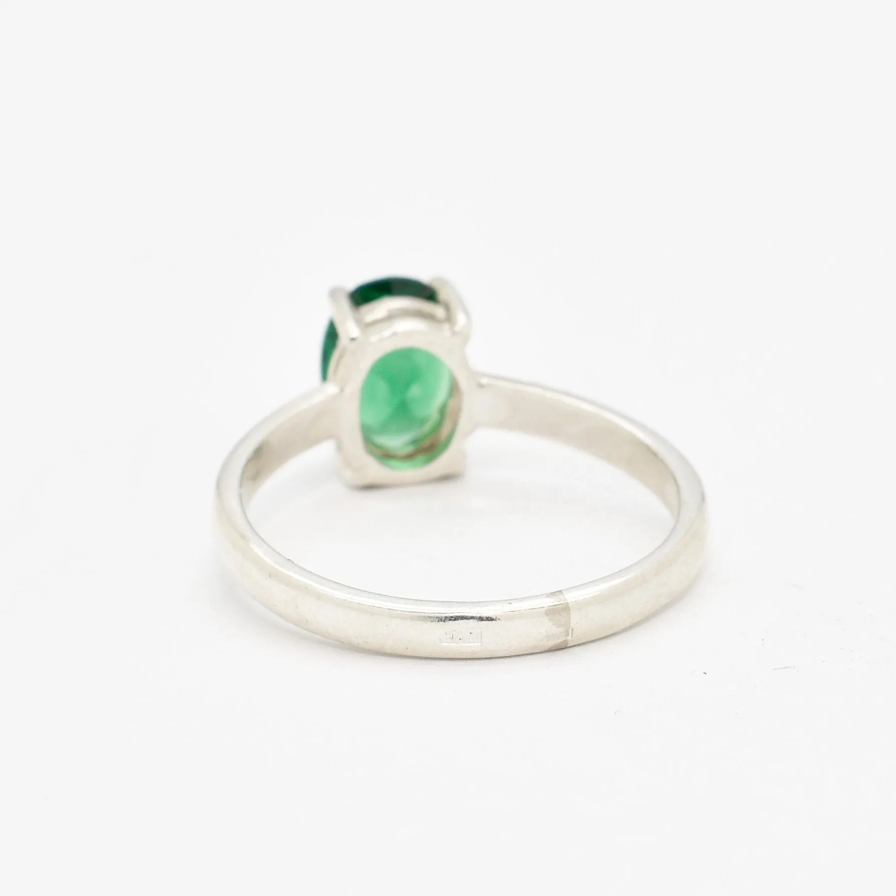 Emerald Promise Ring - Green Oval Ring - Classic Solitaire Ring