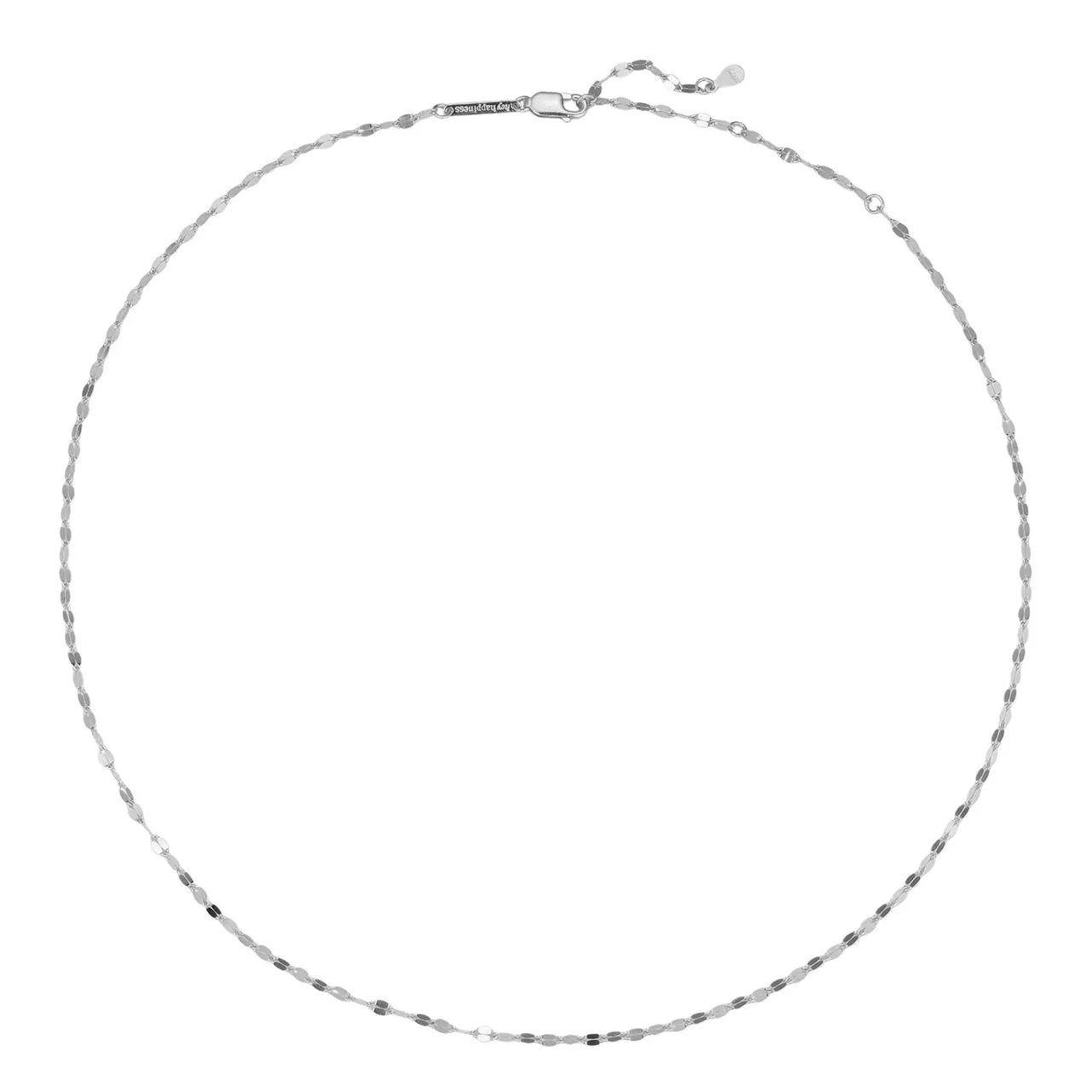 Flattened Rolo Chain Necklace Sterling Silver