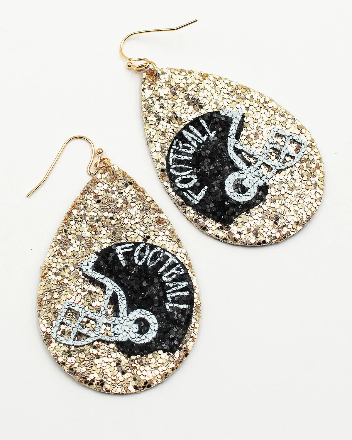 Football Helmet Sparkling Teardrop Earrings