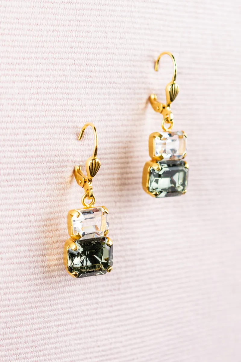 French Double Crystal Earrings