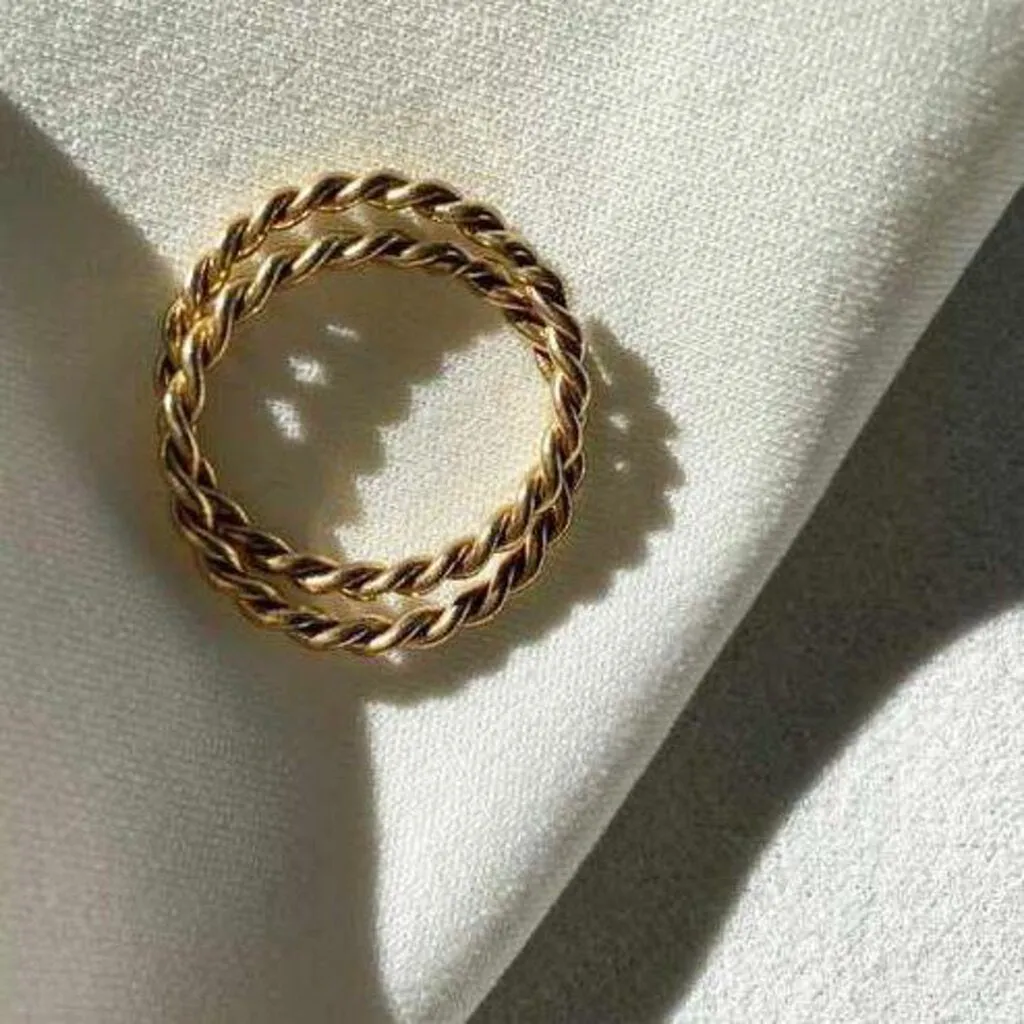 Gold Double Twist Ring