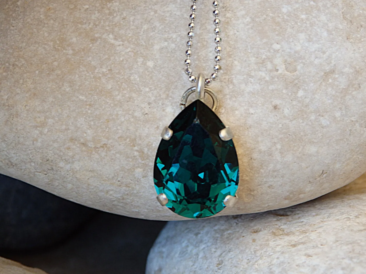 Green Emerald Drop Earrings