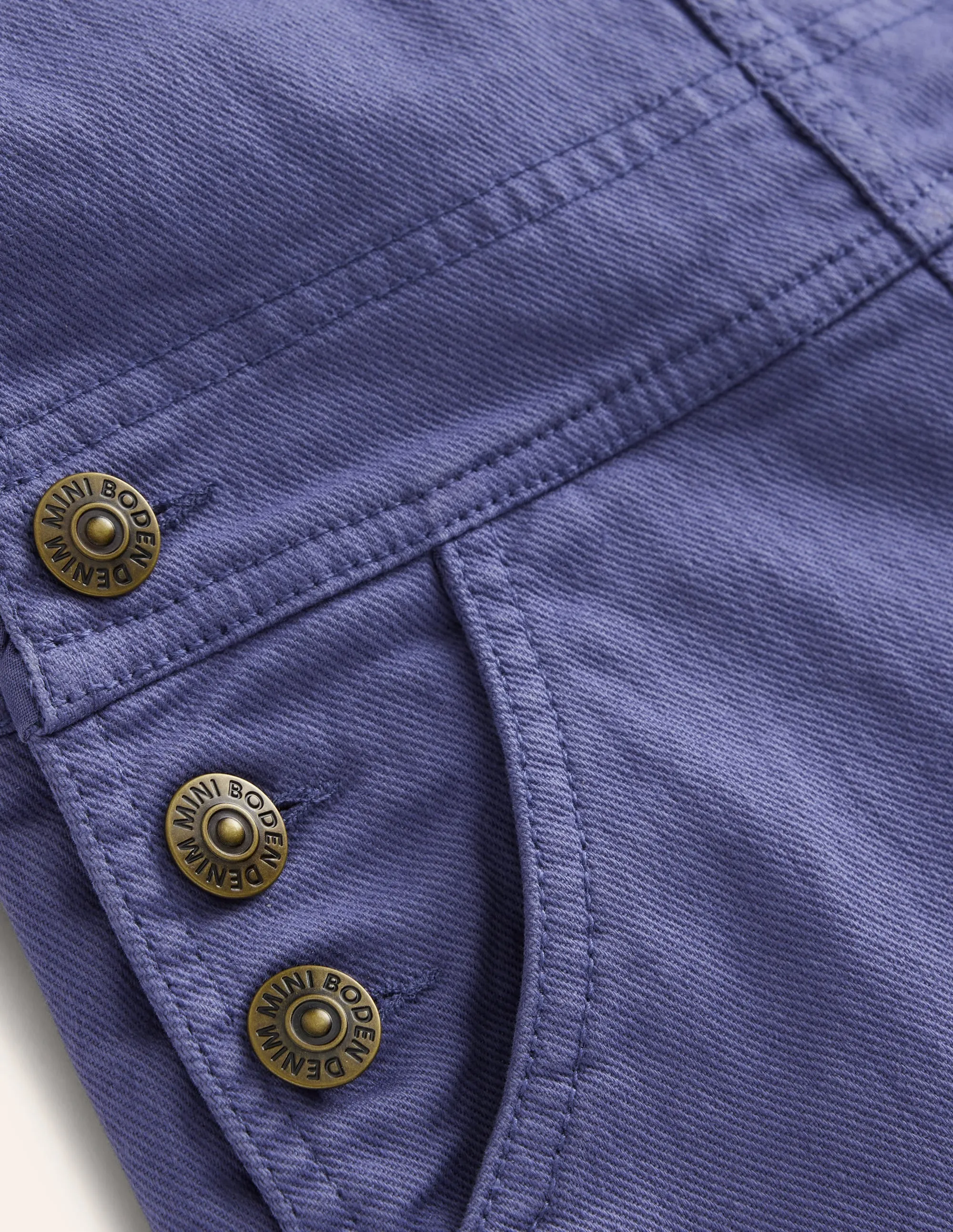 Heart Pocket Short Dungarees-Soft Starboard