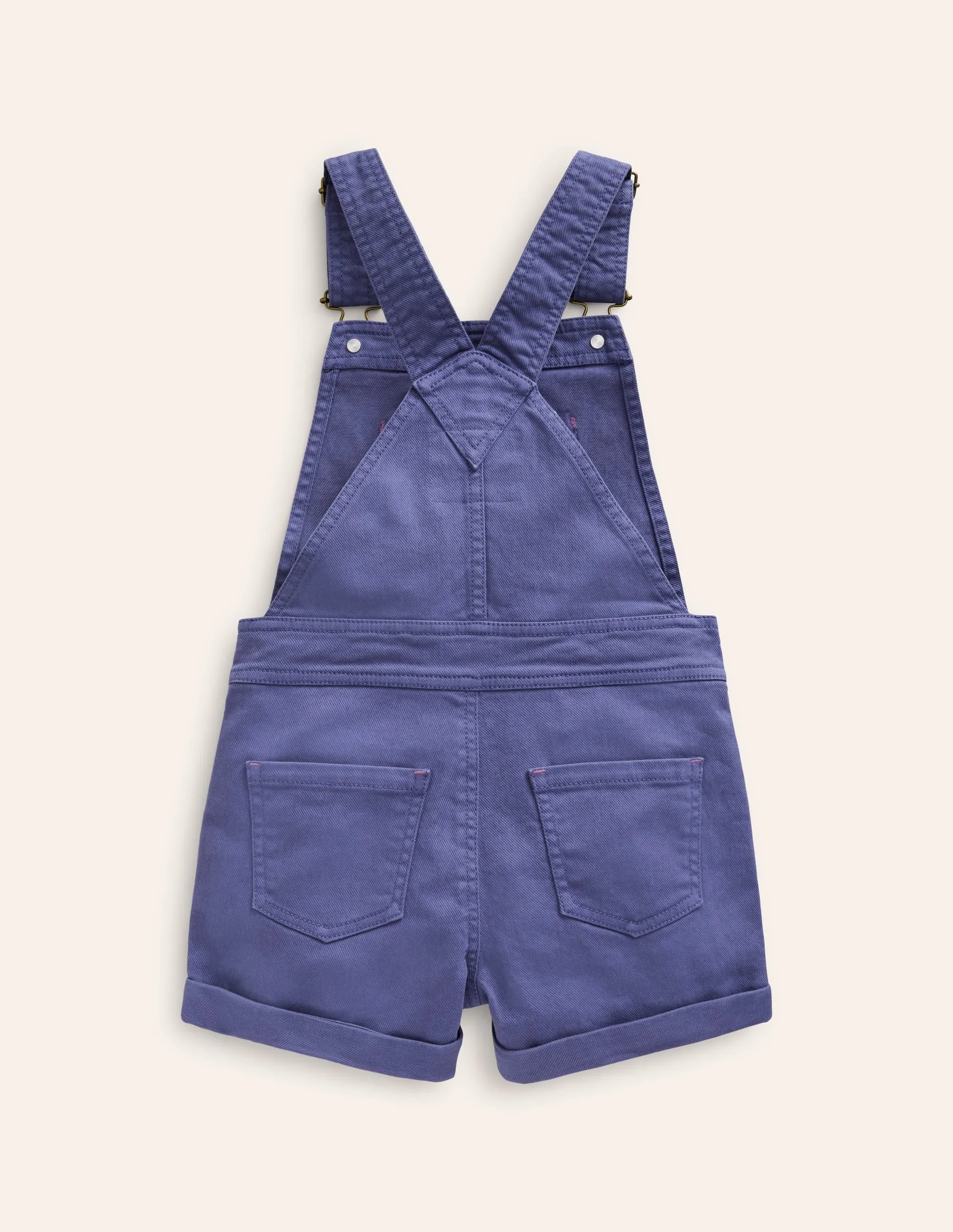 Heart Pocket Short Dungarees-Soft Starboard