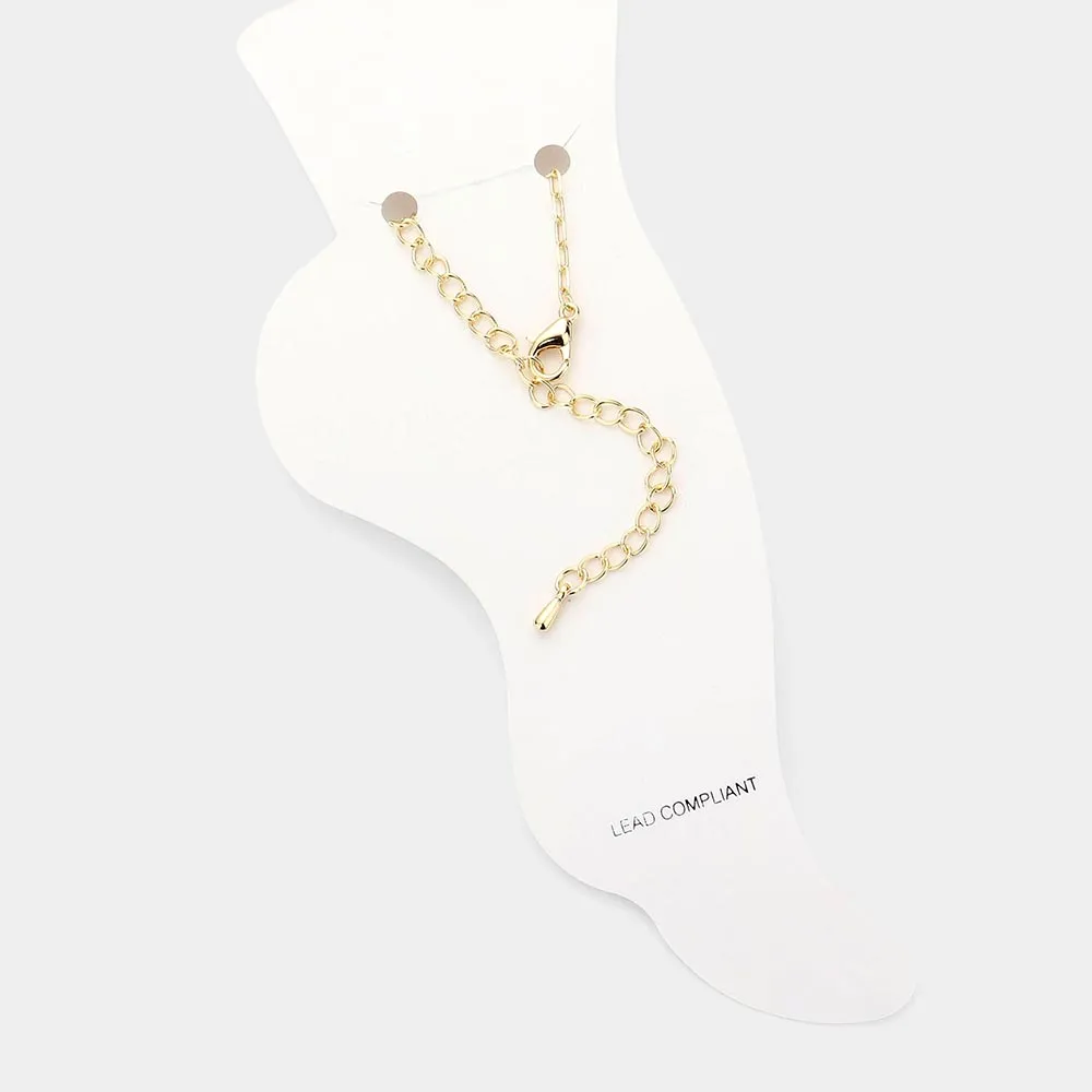 iLLASPARKZ Brass Metal Open Oval Link Anklet