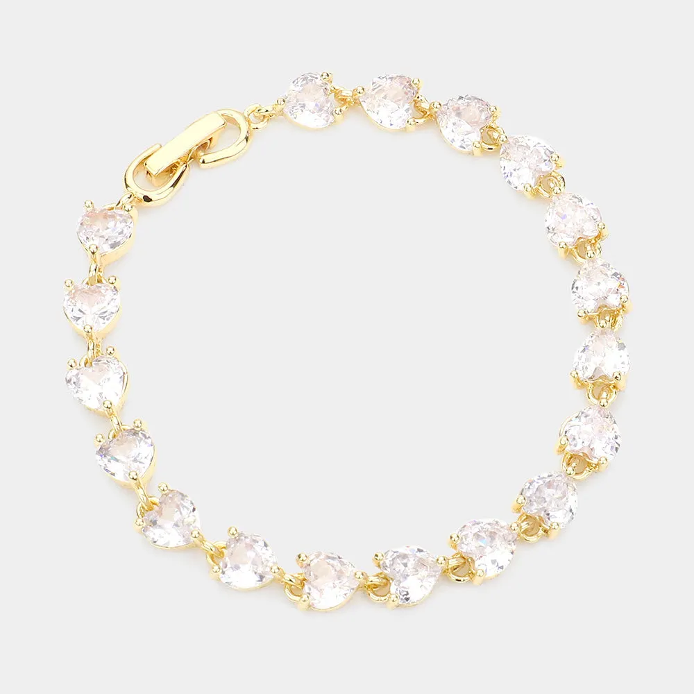 iLLASPARKZ CZ Heart Link Evening Bracelet