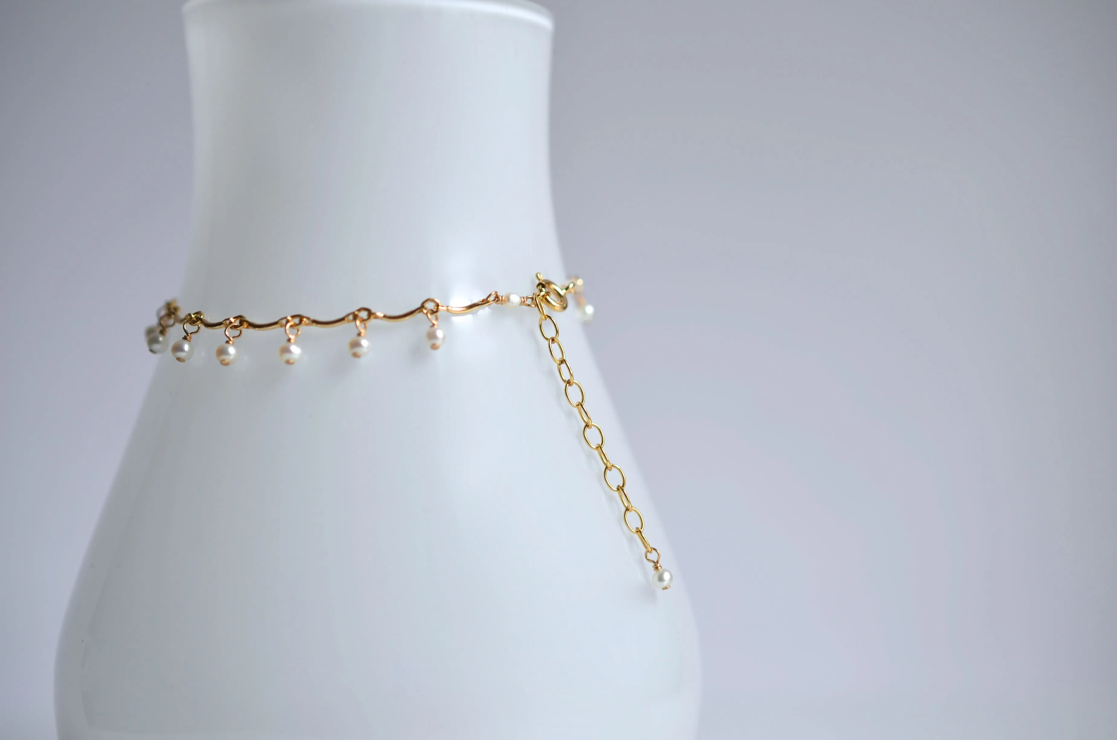 Leticia - White Freshwater Pearl, 14k Gold Filled Bracelet