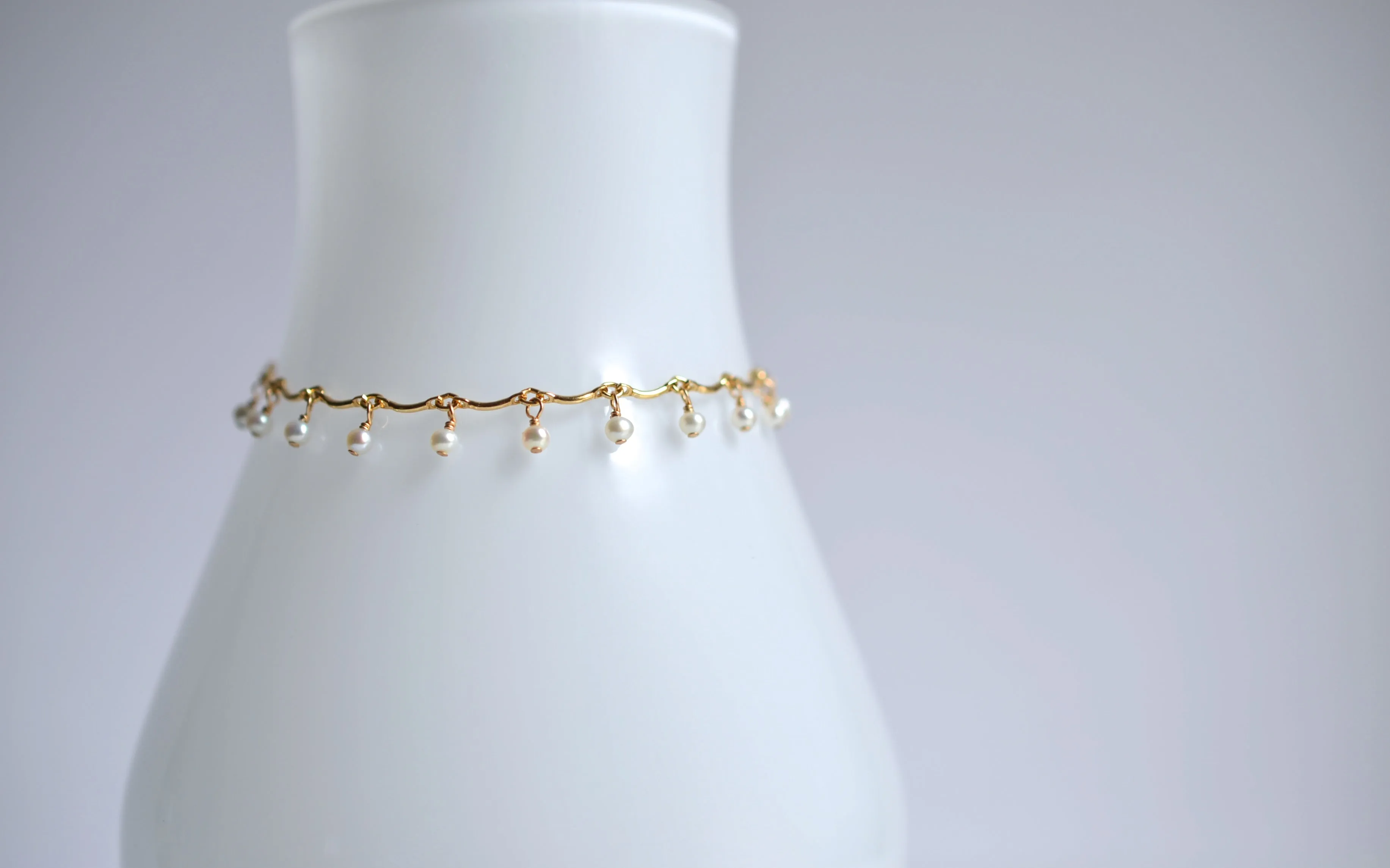 Leticia - White Freshwater Pearl, 14k Gold Filled Bracelet