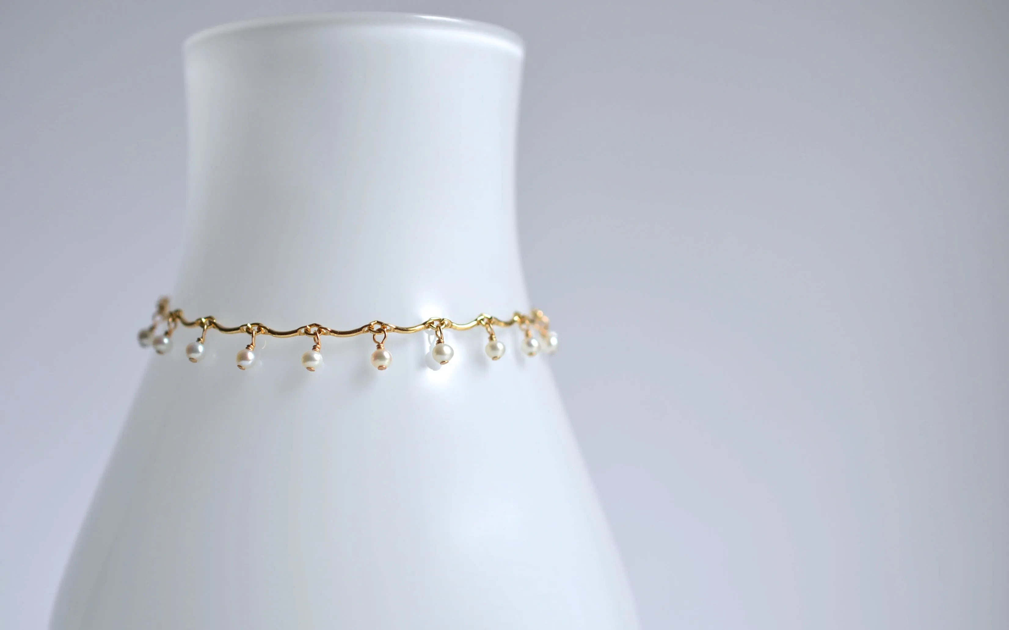 Leticia - White Freshwater Pearl, 14k Gold Filled Bracelet