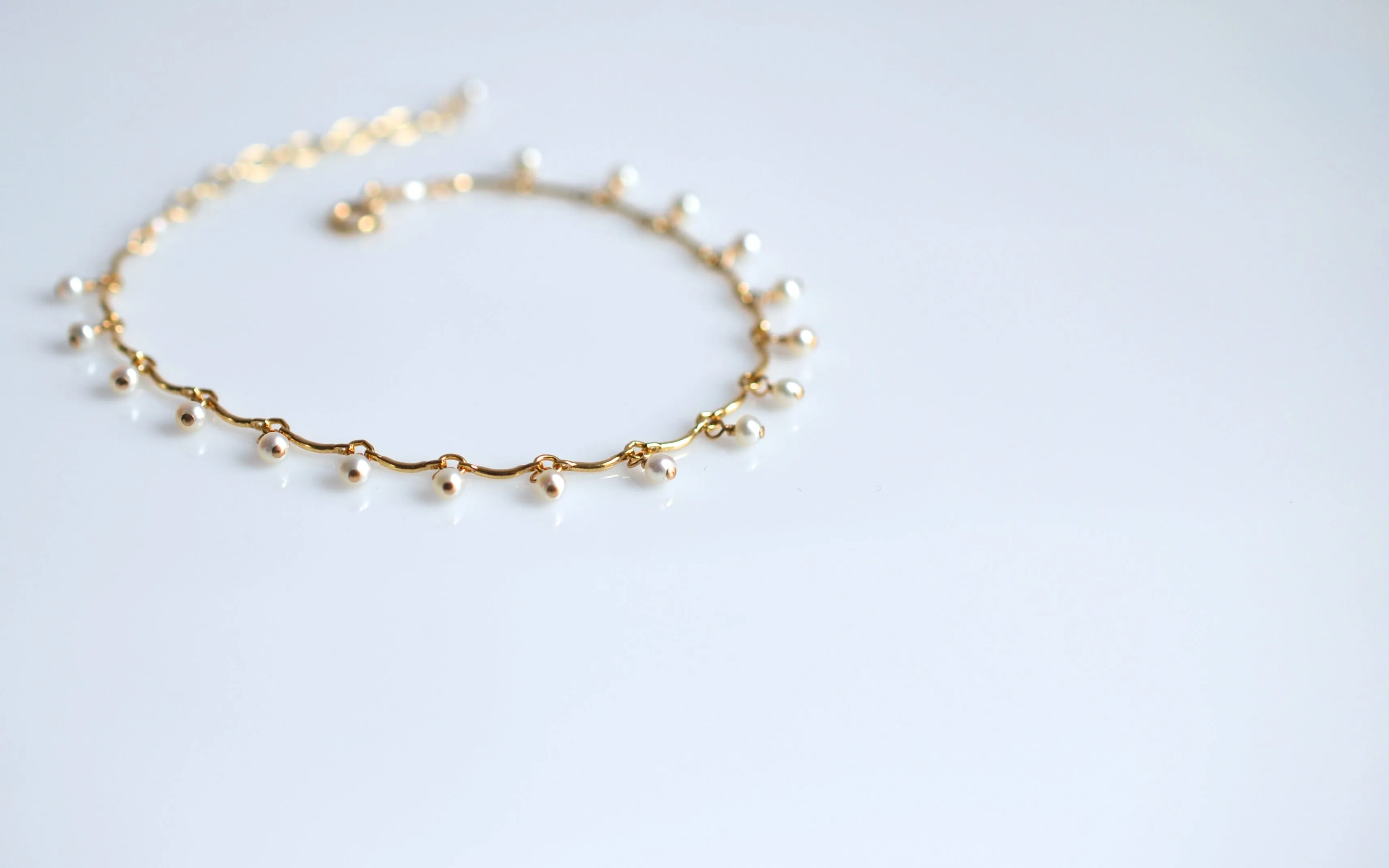 Leticia - White Freshwater Pearl, 14k Gold Filled Bracelet