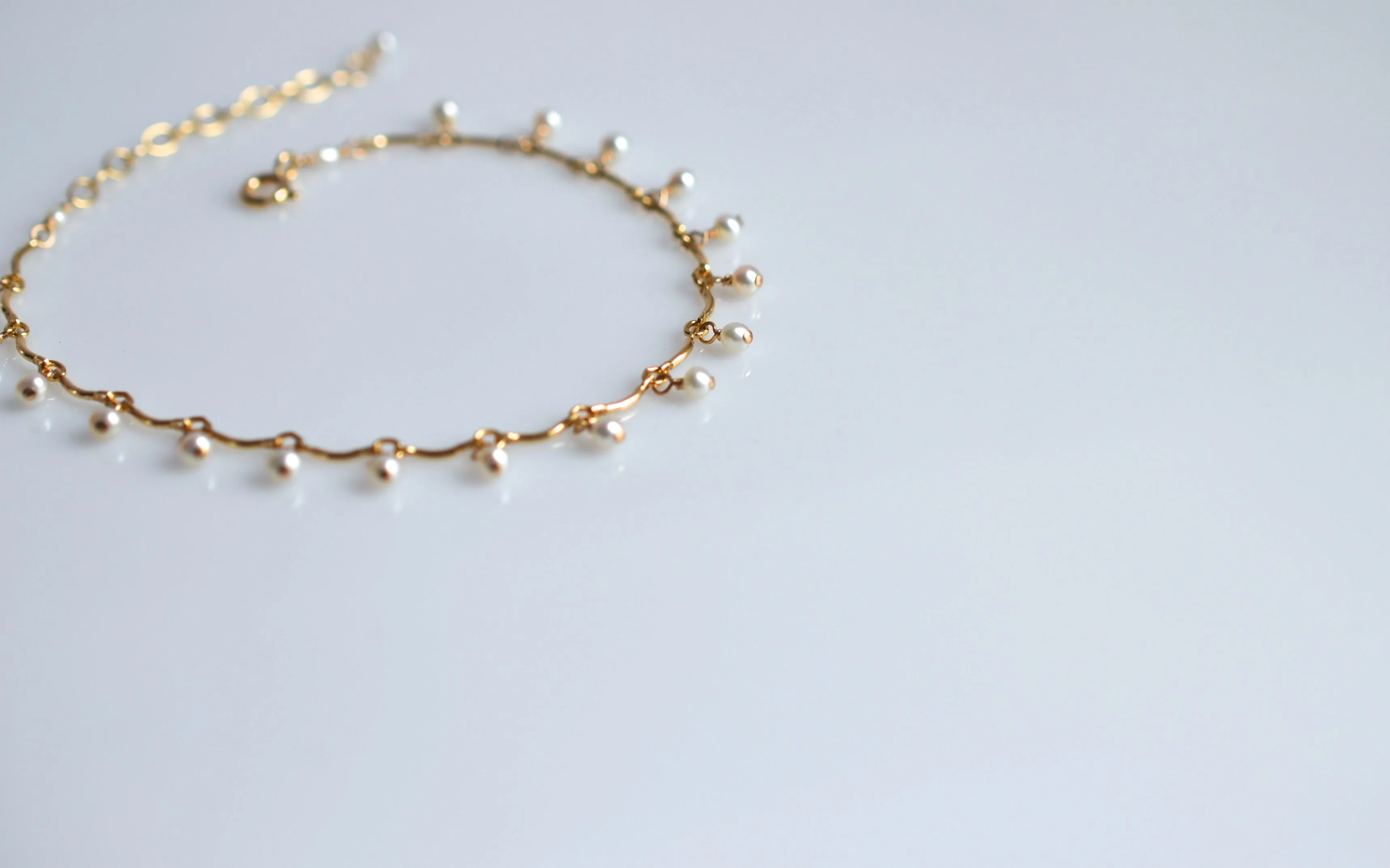 Leticia - White Freshwater Pearl, 14k Gold Filled Bracelet