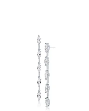 Marquise CZ Linear Drop Earrings