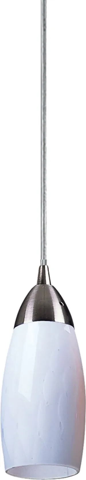 Milan 1 Light Led Pendant In Satin Nickel and Simply White Glass