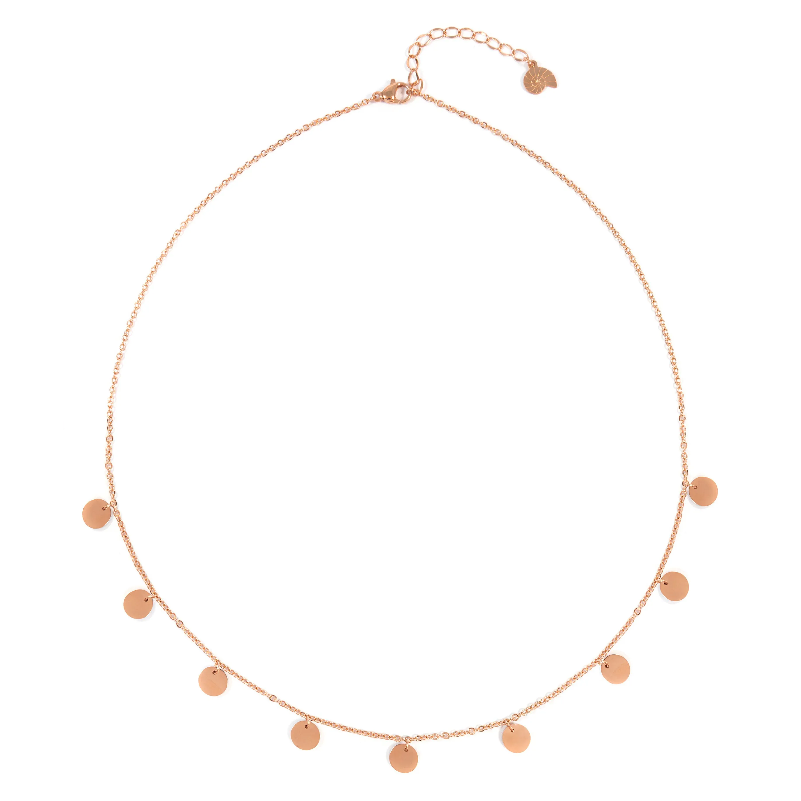 Multi Circles Necklace Rose Gold