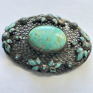 Oval Filigree 1940's Vintage Brooch