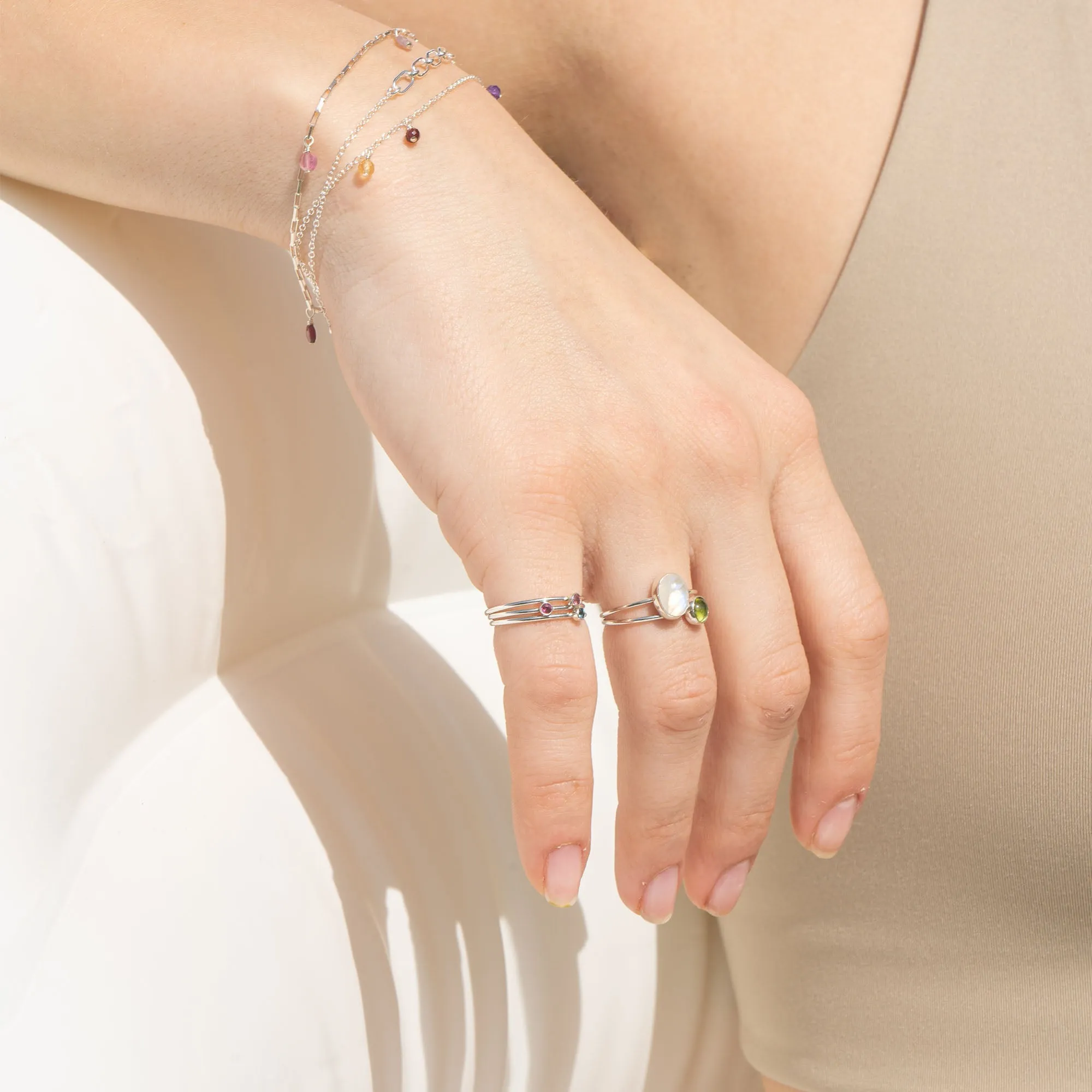 Oval links chain bracelet silver