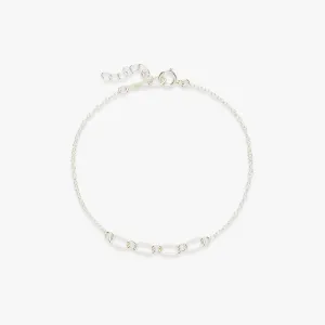 Oval links chain bracelet silver