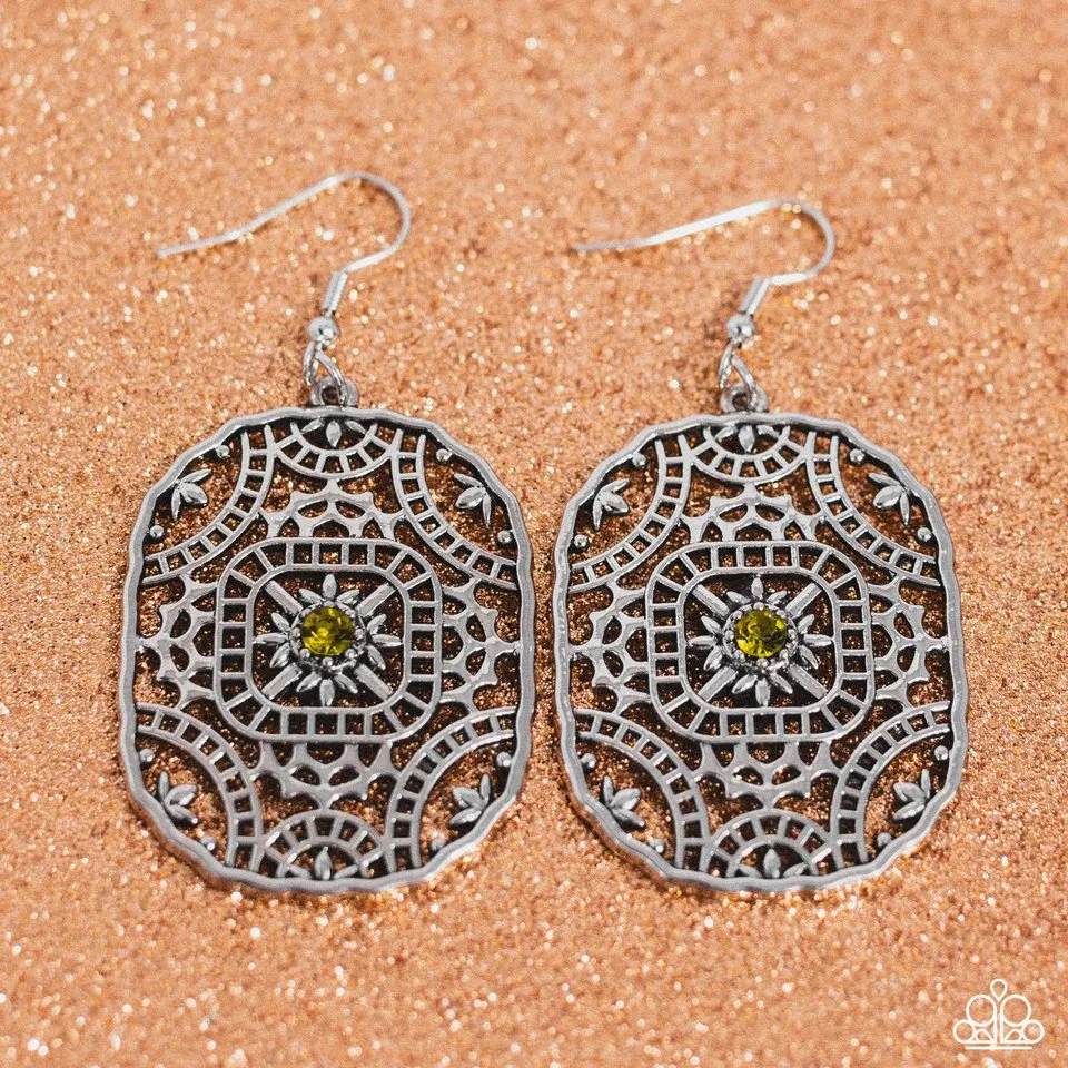 Paparazzi Earring ~ Greco-Roman Romance - Green