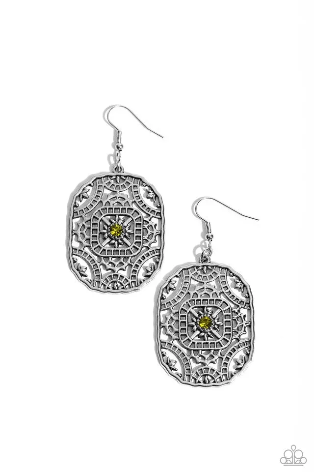 Paparazzi Earring ~ Greco-Roman Romance - Green