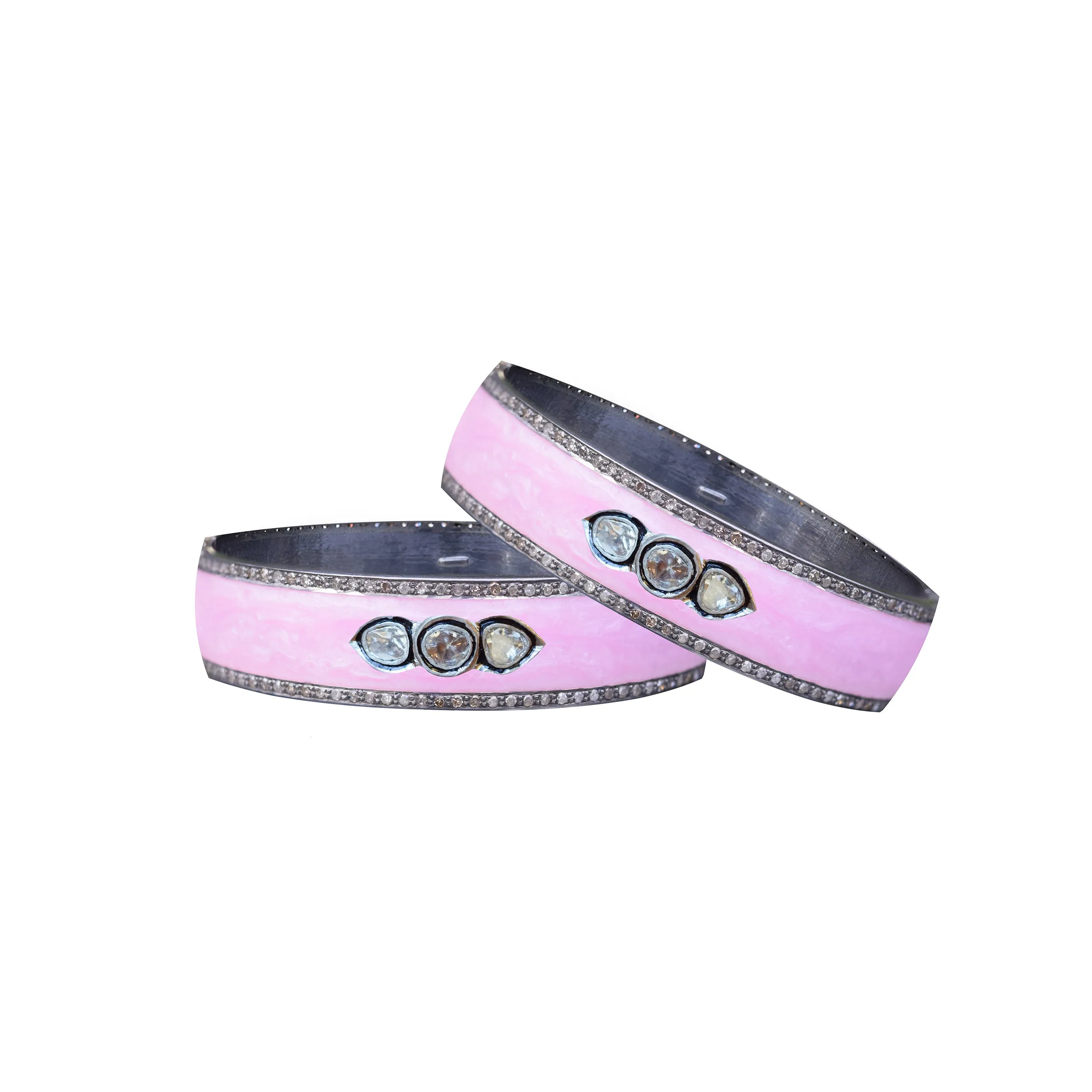 Pearl Rose Enamel Bracelets
