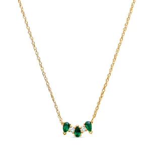 Pearshape Emerald Diamond Necklace