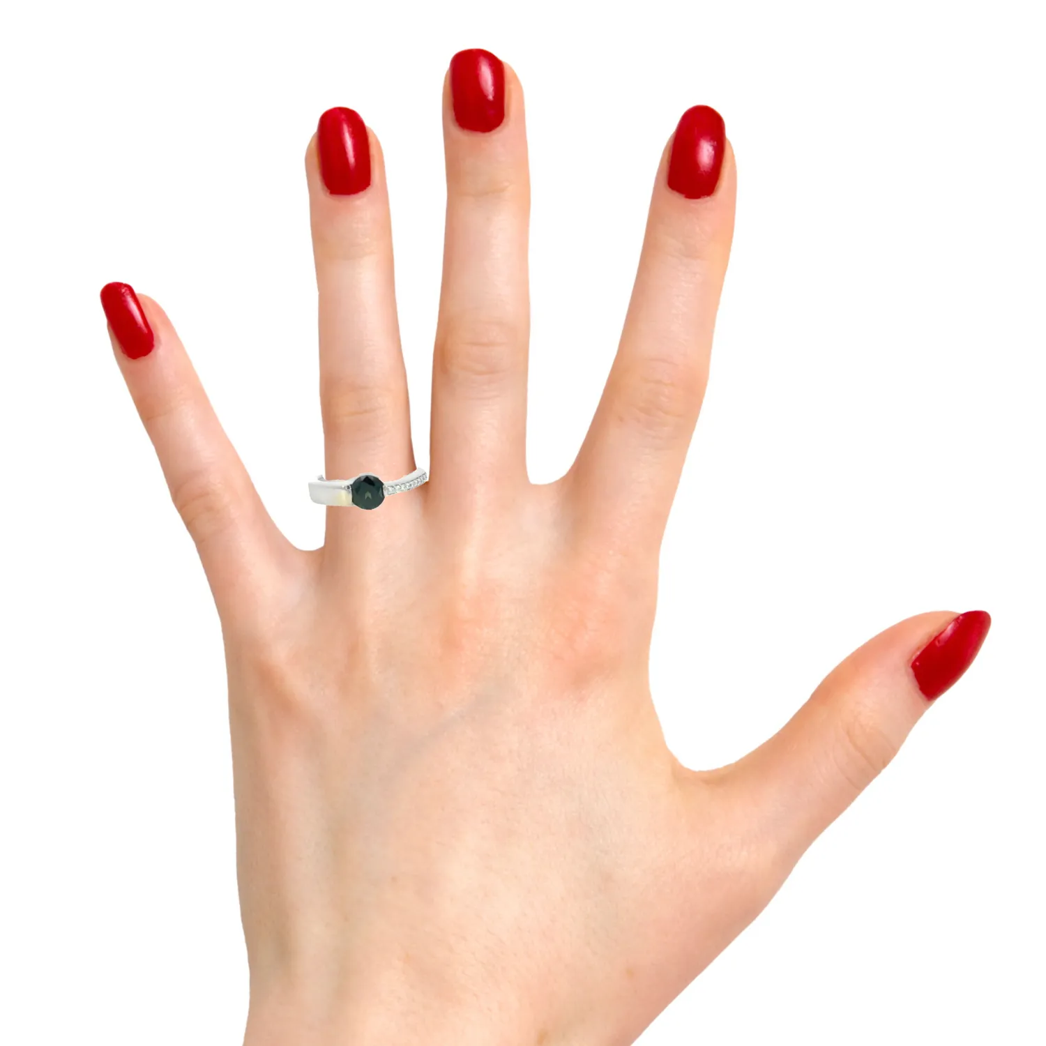 Platinum Blue Sapphire 1ct and Diamond ring