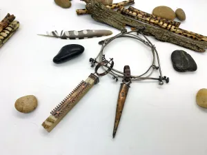 Rams Horn Silver Bronze Copper Bracelet