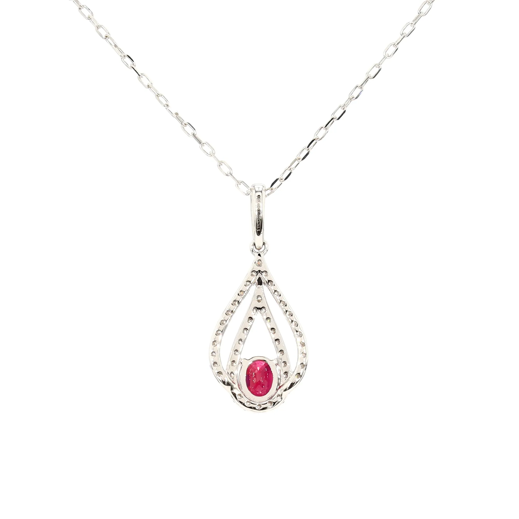 Ruby and Diamond Drop Pendant