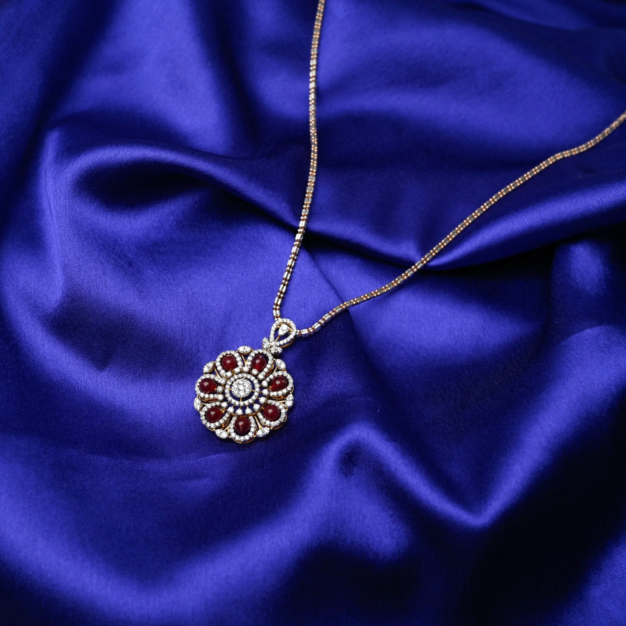 Ruby Love - Earrings with Pendant Set