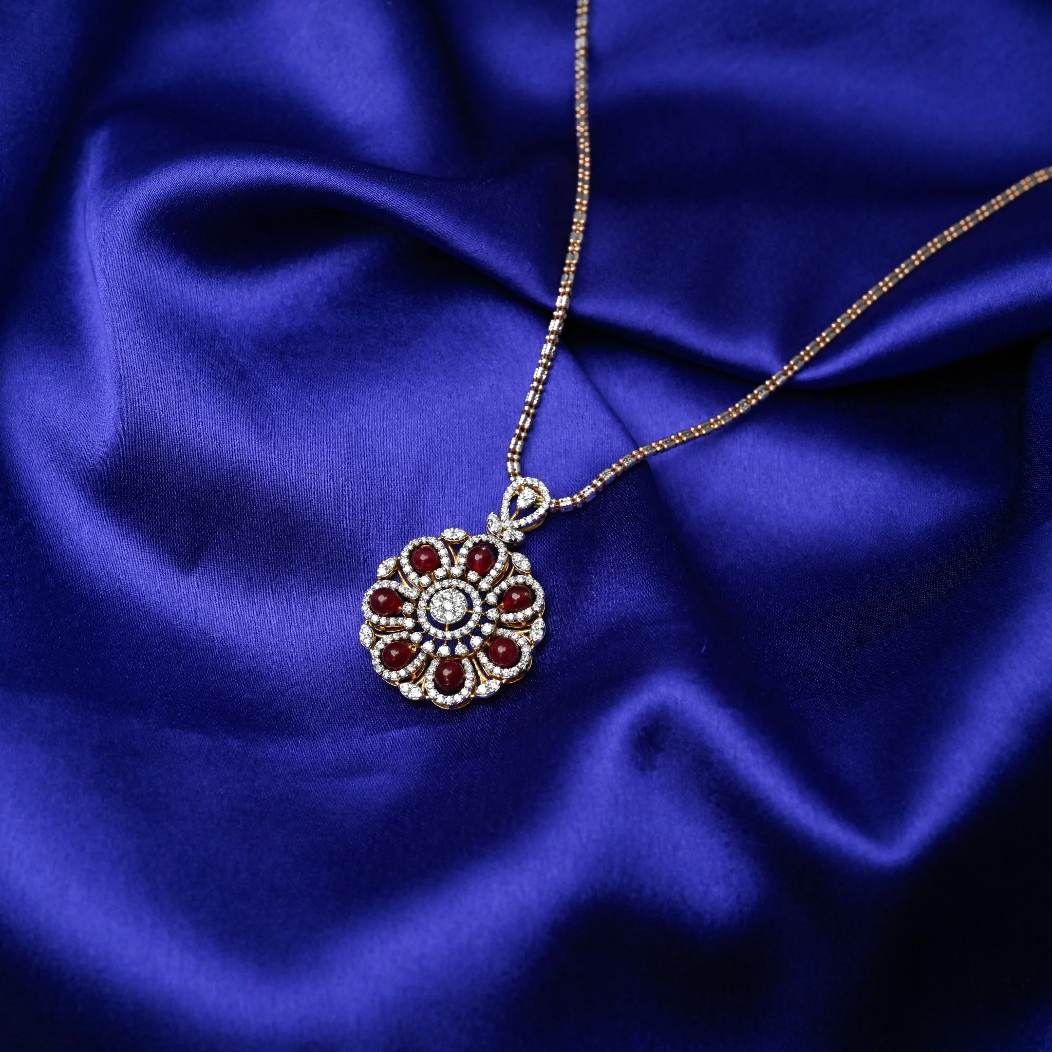 Ruby Love - Earrings with Pendant Set