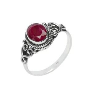 Ruby Stone Ring 925 Sterling Silver Statement Ring For Women Handmade Rings Gemstone Christmas Promise Ring Size US 10 Gift For Her