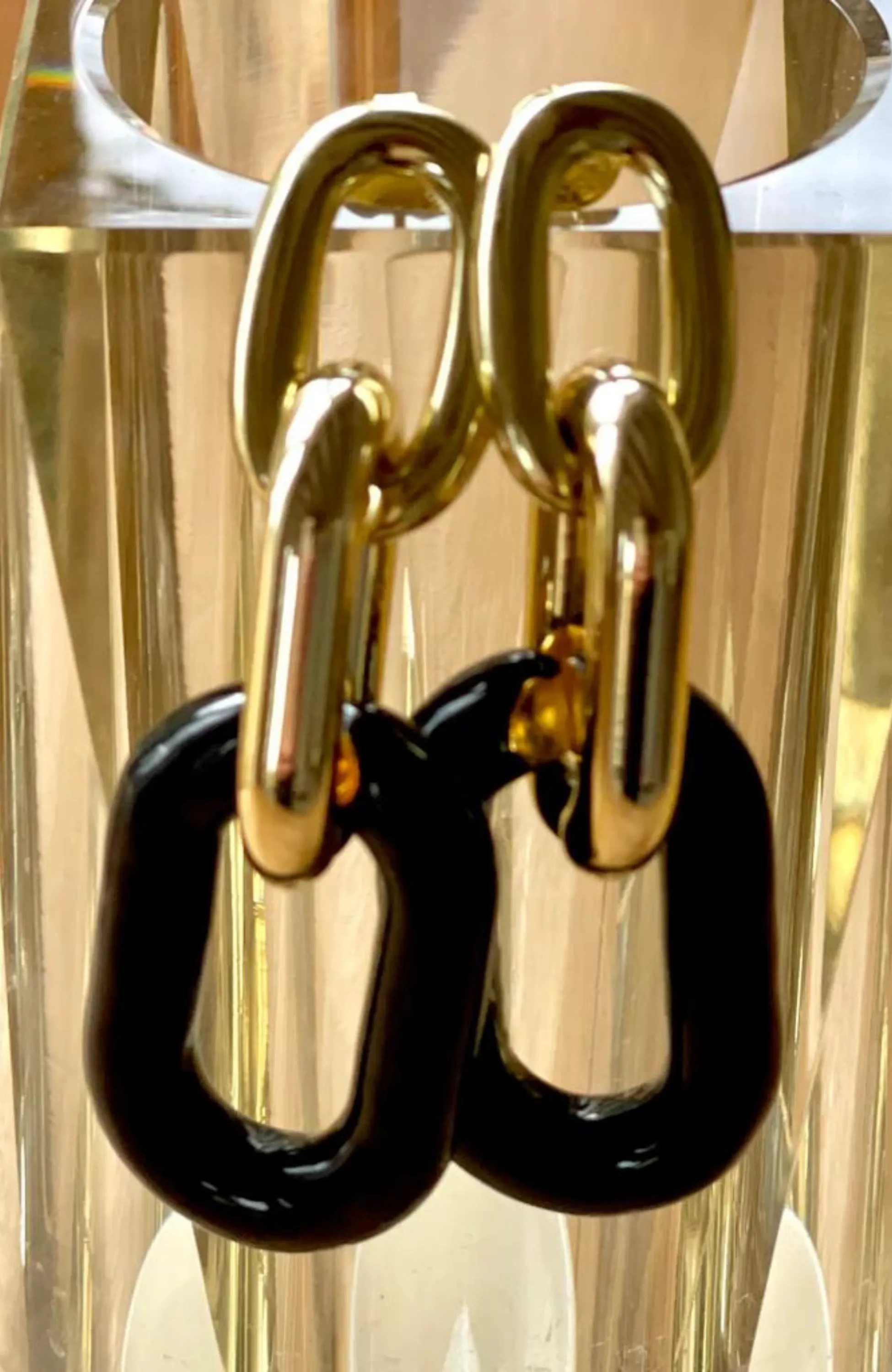 Sheila Fajl - Shakedown Black and Gold Earrings