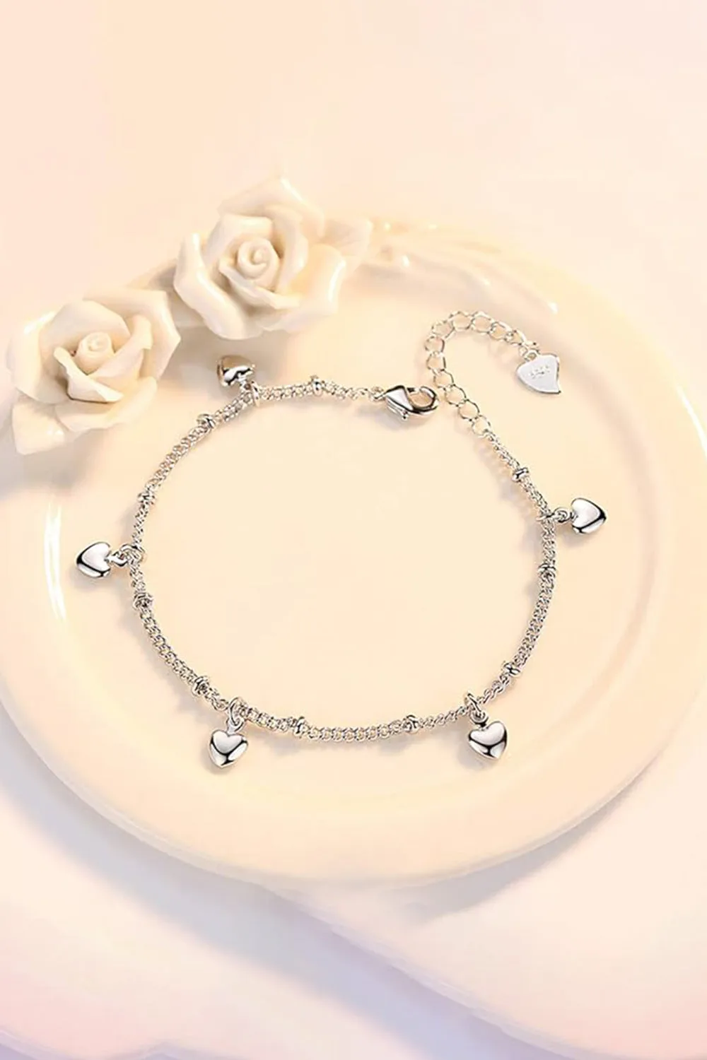 Silver Love Heart Bracelets